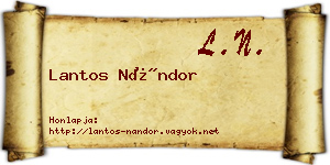 Lantos Nándor névjegykártya